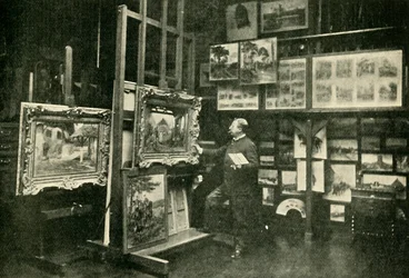 Monsieur Detaille studiossaan, 1900.