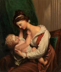 Äiti ja lapsi, 1800-luvun puoliväli.