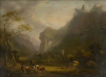 Mountain Valley ja figuraaliryhmä etualalla