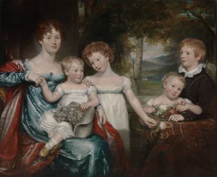 Rouva Hawkins ja perhe, n. 1818-1820.