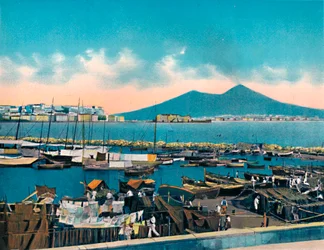 Napoli - Mergellina Vesuviuksen kanssa, Mergellina Vesuviuksen kanssa, c1900.