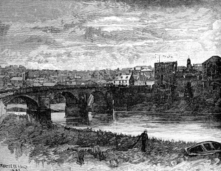 Newportin linna ja silta, Newport, Wales, 1900