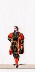 Aatelismies, pukusuunnittelu Shakespearen näytelmään, Henry VIII, 1800-luku