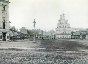 Okhotny Ryad Hunting Row, Moskova, Venäjä 1880-luku
