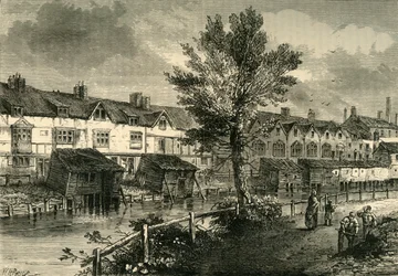 Old Houses in London Street, Dockhead, noin 1810, c1878.