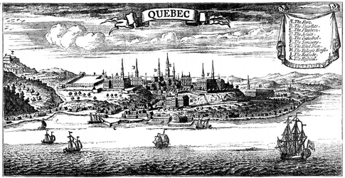 Vanha näkymä Quebecistä, 1730 c1880