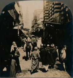 El Choirilla, kapealla kadulla Kairon Arab Bazaar -korttelissa, Egyptissä, 1903