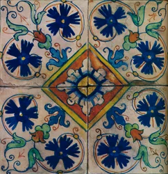 Koristeelliset hollantilaiset laatat, italialainen vaikutus, c1600