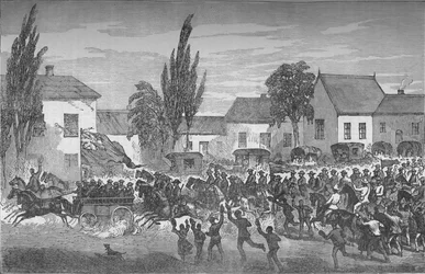 Oudtshoorn Mounted Volunteers aloittamassa itärajalla, c1880