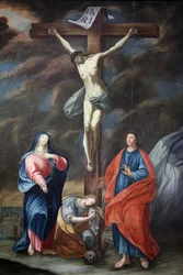 Neitsyt Marian taivaaseenastumisen kirkko. Ristiinnaulitsemismaalaus Cordon France