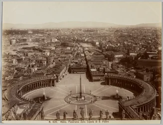 Panoraama Pyhän Pietarin kupolista, Rooma, n. 1860-luku.