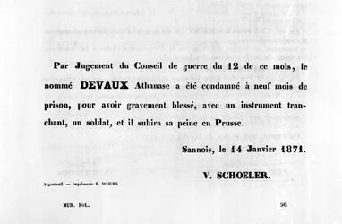 Neuvoston päätöksellä, Pariisin kommuunin ranskalaisista poliittisista julisteista tammikuussa 1871