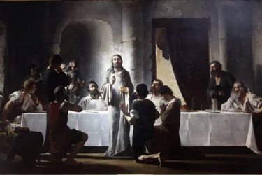 Pariisi, Ranska Saint-Francois-Xavierin kirkko Henri Lerollen viimeinen illallinen