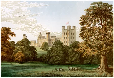 Penrhynin linna, Caernarvonshire, Wales, Lord Penrhynin koti, c1880