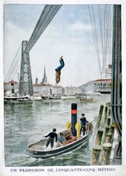 Henkilö syöksyi 55 metrin päähän Portsidesta, Rouenissa, 1901