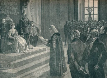 Isänmaallisen puheen luovuttaminen kuningattarelle Krimin sodan aattona, 1854 1906