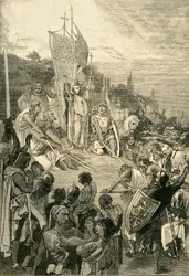 Pietari Erakko saarnaamassa ensimmäistä ristiretkeä, 1095-1099, 1890.