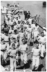Fyysisiä nykäyksiä, harjoittelua HMS Devonshire -laivalla, 1937