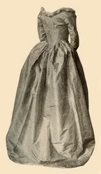 Kuva rouva St Clairin käyttämästä sinisestä mielenkiintoisesta mekosta, c1760, 1937.
