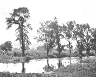 Kuvankaunis näkymä lähellä Schooleys Mountia, New Jersey, USA, c1900.