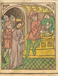 Pilatus pesee kätensä [recto], n. 14401450.