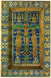 Plakkia sitova plakki de reliure, champlevé emali kuparilla, 1200-luku, 1931