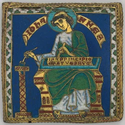 Muistolaatta Pyhän Johannes Evankelistan kanssa, saksa, n. 1175-1200.