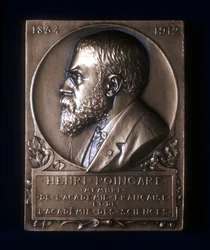 Plaketti ranskalaisen matemaatikon Henri Poincaren kuoleman muistoksi, 1912