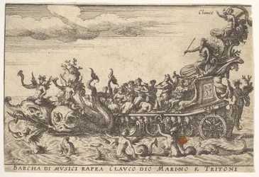 Levy 16: Muusikoiden laiva merijumala Claucuksen ja tritonien Barcha di musici rapra C... kanssa, 1664.