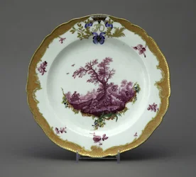 Posliinilautanen Orlov-palvelusta, n. 1770