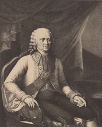 Admiraali Vasili Aleksejevitš Myatlevin muotokuva 1694-1761 Józef Oleszkiewiczin mukaan