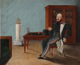 Aleksanteri Stepanovitš Talyzinin muotokuva ateljeessa 1795-1858, 1820-luku