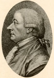 Henry Laurens nuoremman muotokuva, hiukset sivuilta kuohkeina ja takana palmikolla, noin 1770, 1937.