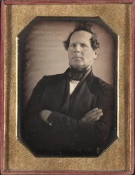 Muotokuva miehestä nojautumassa pois kamerasta, 1840-luvun loppu.