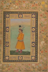 Muhammad Ali Baigin muotokuva, Folio Shah Jahan -albumista, recto, 1800-luvun alku.