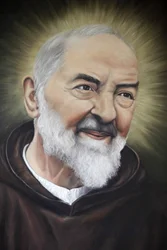 Padre Pion muotokuva Apuliassa, Alberobellossa, Italiassa