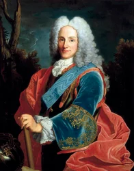 Muotokuva Philip V:stä Espanjan kuningas (1683-1746). Anonyymi maalaus, barokkitaide. öljy kankaalle.