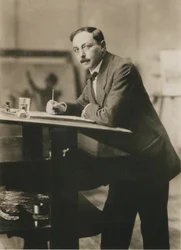 Thomas Theodor Heinen muotokuva 1867-1948 työhuoneessa, n. 1913.
