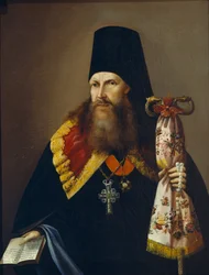 Uralin arkkipiispa Varlaam Denisovin muotokuva 1804-1873, 1800-luvun puoliväli.