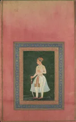 Aatelisen muotokuva Gauzy White -asussa, Folio Davis-albumista, 1600-luku.