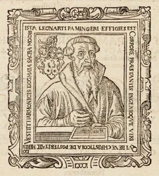 Säveltäjä Leonhard Pamingerin muotokuva 1495-1567, 1573.