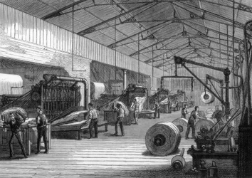 Lehdistöhuone, Daily Telegraphin toimistot, Fleet Street, Lontoo, 1882
