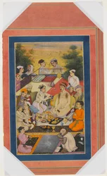 Prinssi juhlimassa parvekkeella, Folio Davis-albumista, 1600-luvun loppu - 1700-luvun alku.