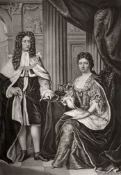 Tanskan kuningatar Anne ja prinssi George, 1600-luvun loppu tai 1700-luvun alku 1906