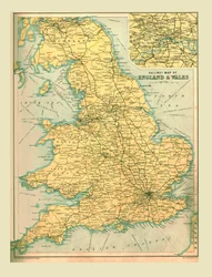 Englannin ja Walesin rautatiekartta, 1902.