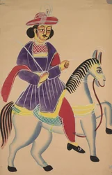 Raja ratsastaa hevosella, 1800-luku.