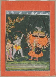 Rama ja Laksmana taistelevat Ravana, n. 1750.