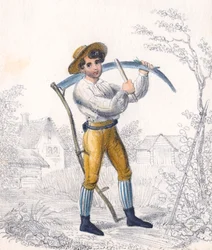 Viikateheinäkivellä teroittaja, 1800-luku