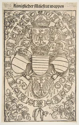 Recto: Maximilian I:n vaakuna roomalaisten kuninkaana, verso: Florianuksen vaakuna ..., 1502.