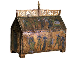 Relikvääri, jossa on kohtauksia Pyhän Valerian elämästä, c1170
